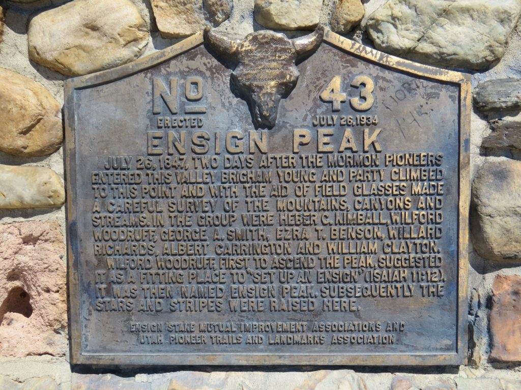 Plaque à Ensign Peak