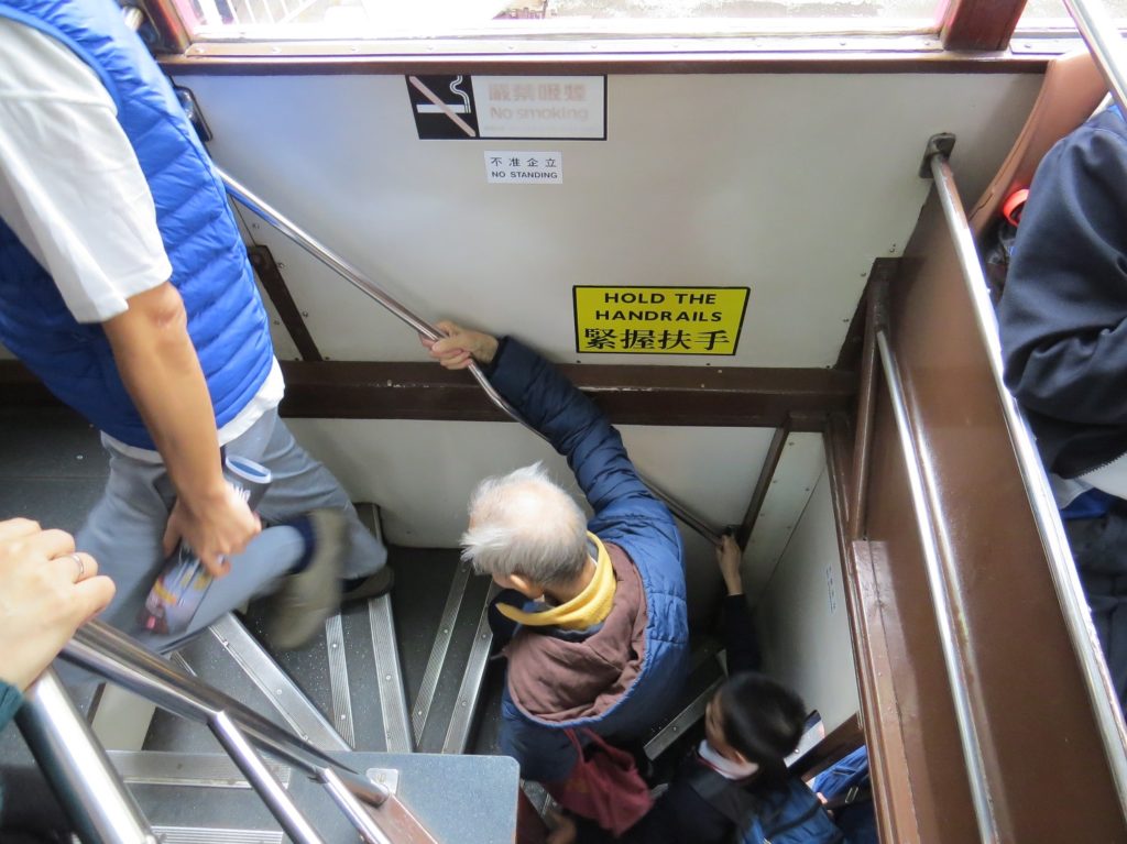 Escalier du tramway à Hong Kong