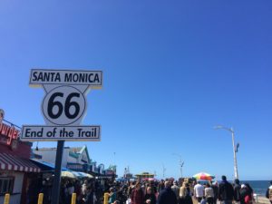 Panneau route 66 à Santa Monica