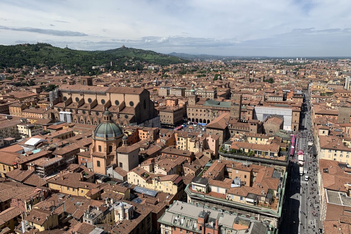 Vue sur Bologne depuis le sommet de la tour Asinelli