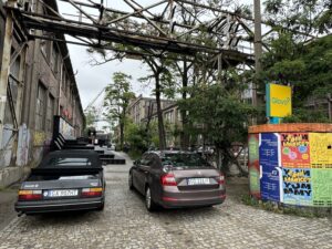 Dans l'enceinte des anciens chantiers navals de Gdansk