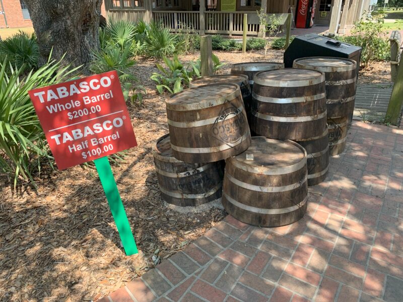 Des barils de Tabasco à vendre à Avery Island