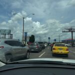 Des embouteillages sur la route Panaméricaine, lors de la traversée de Santiago de Veraguas