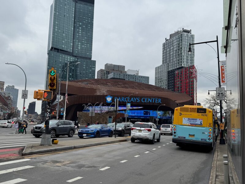 La vue sur le Barclays Center à Brooklyn, l'ancien stade des Islanders