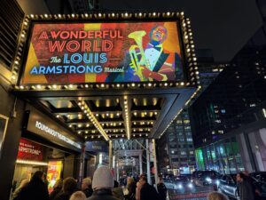 L'entrée du Studio 54, le théâtre où j'ai vu la comédie musicale A Wonderful World à Broadway