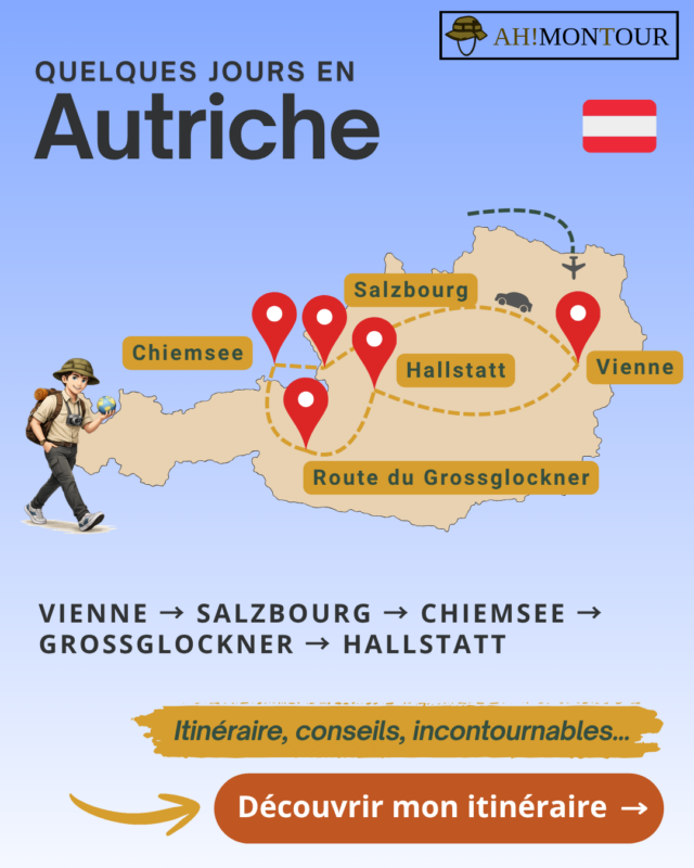 Découvrir l'itinéraire complet de mon voyage en Autriche sur quelques jours : Vienne, Salzbourg, Chiemsee, Grossglockner, Hallstatt